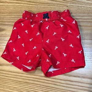 (SOLD) Circo Red and White Lobster Swim Trunks size 18m